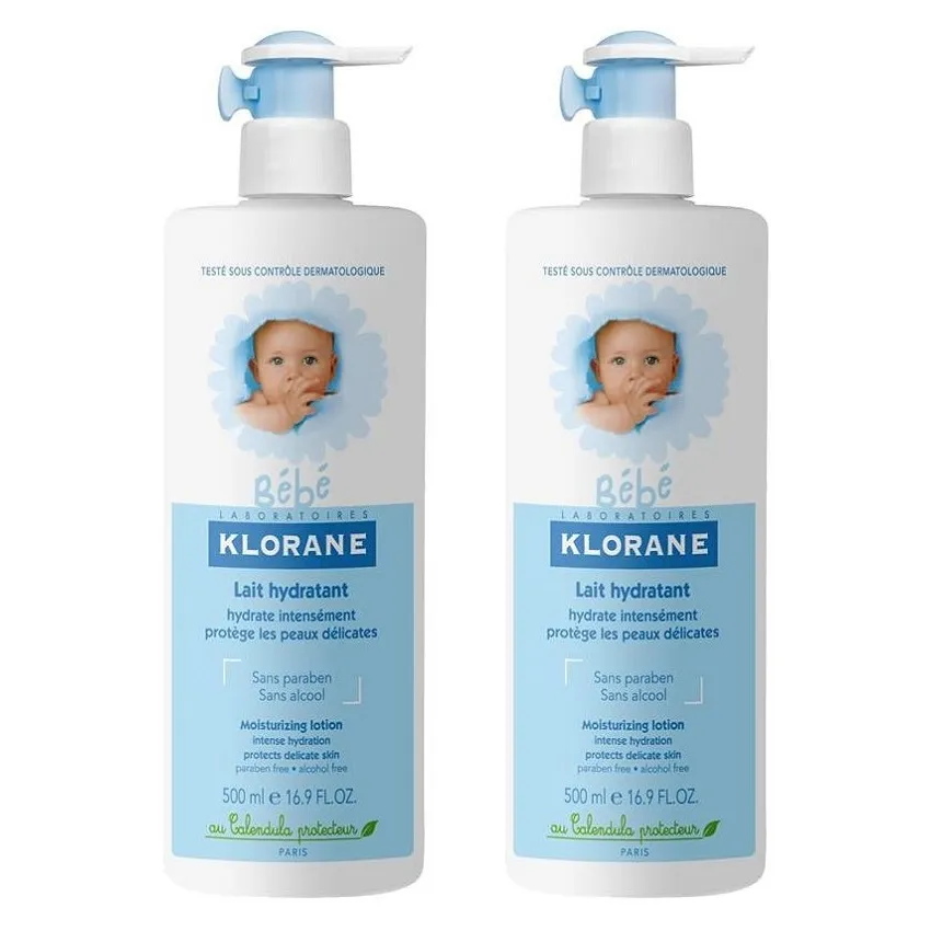 KLORANE Pack Lapte hidratant de masaj 500 ml 1+1 (50% reducere), Klorane Bebe