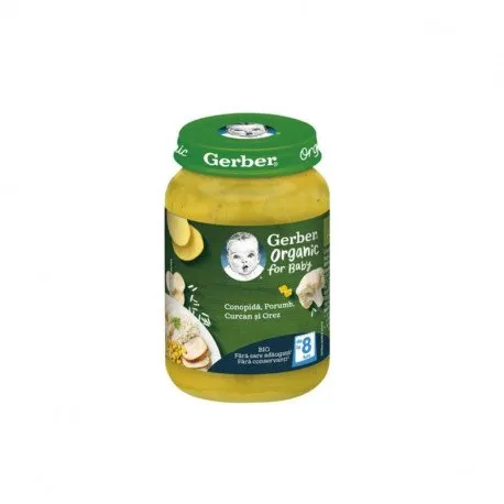 Gerber Bio Piure conopida, porumb, curcan, orez, 190g