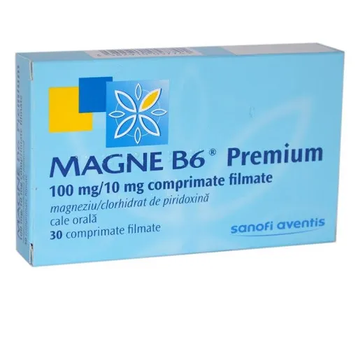 Magne B6 Premium 100mg/10mg, 30 comprimate, Sanofi