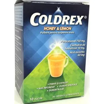 Coldrex miere si lamaie, 10 plicuri, Perrigo