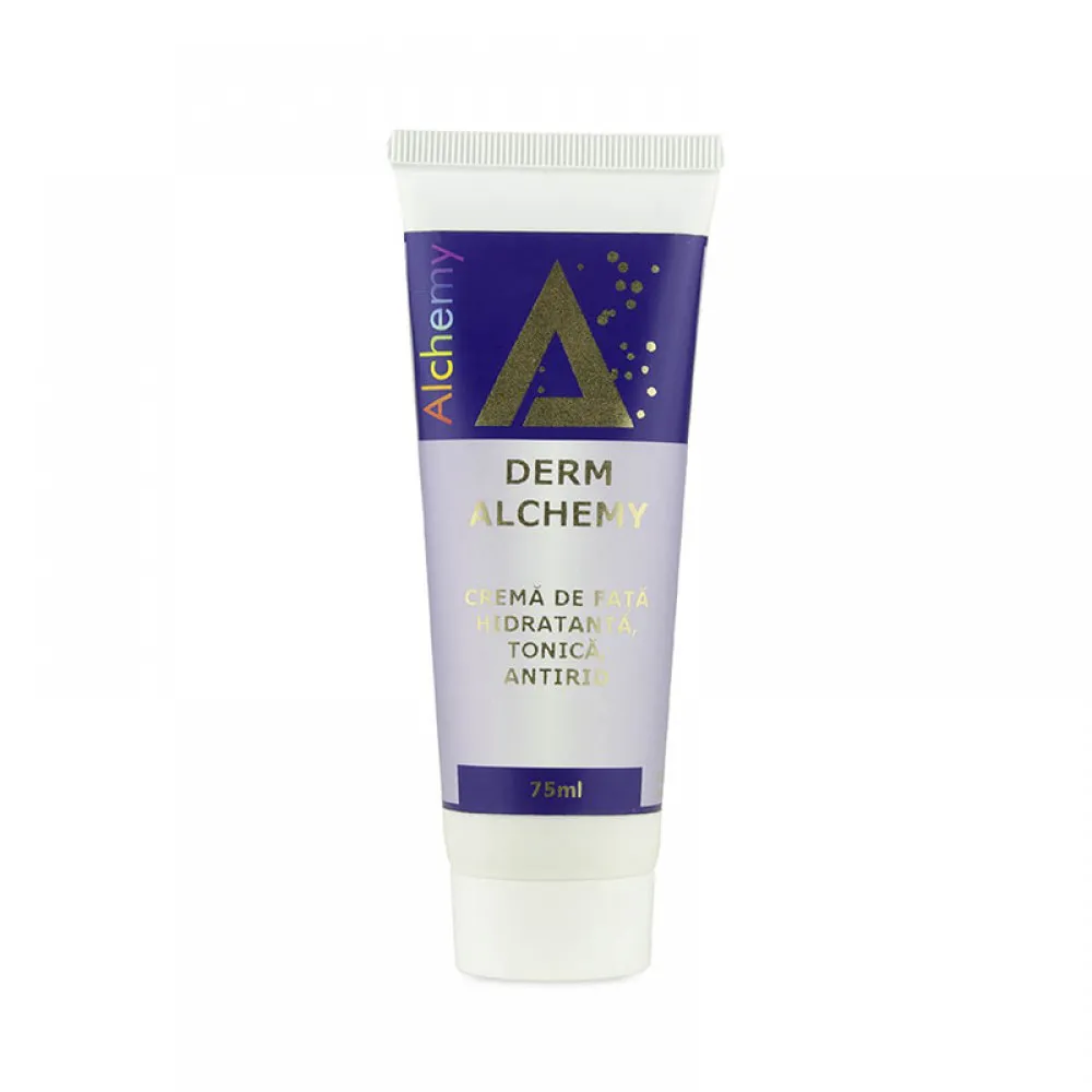 Derm Crema de fata hidratanta, tonica, antirid, cu aur, argint si Aloe Vera (75 ml), Pure Alchemy