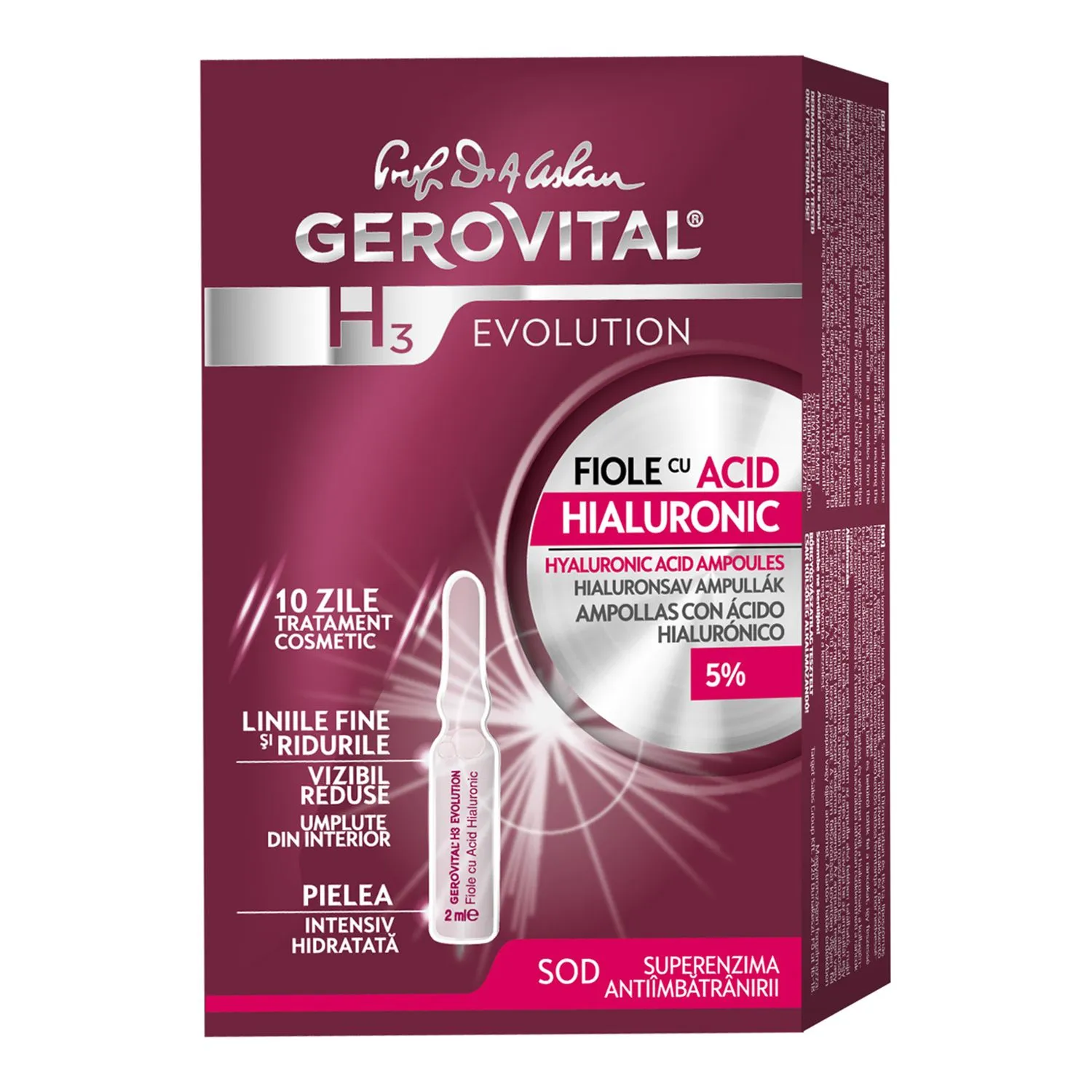 GEROVITAL H3 Evolution fiole cu acid hialuronic