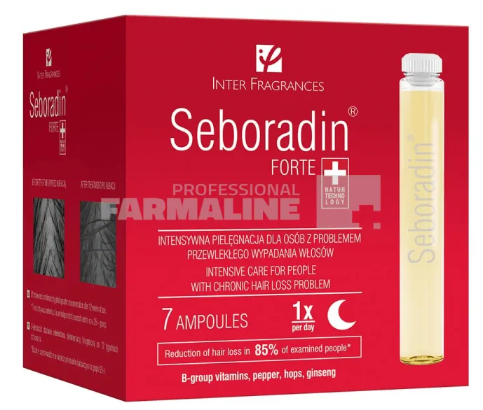 Seboradin Forte Tratament Caderea Parului si Subtiere 5.5ml - 7 fiole