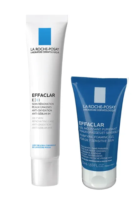 LA ROCHE POSAY Pack Crema renovatoare pentru tenul gras Effaclar K(), 40 ml  Gel spumant purifiant Effaclar, 50 ml (cadou)