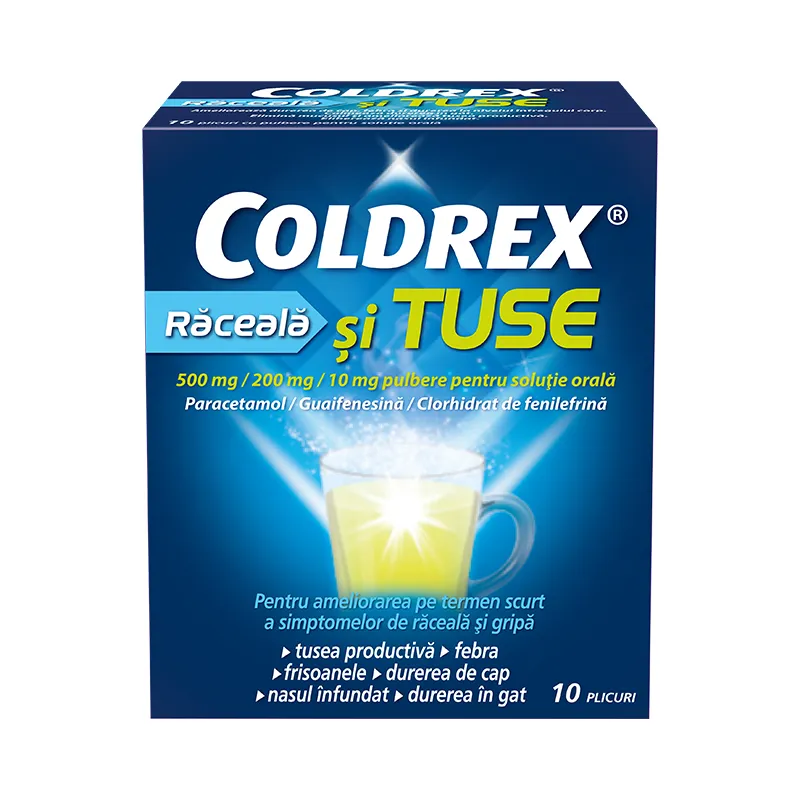 Coldrex Raceala si Tuse, 10 plicuri, Perrigo
