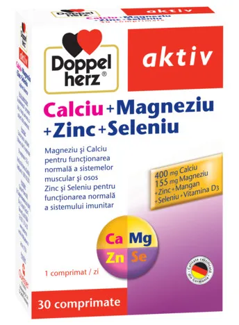 Calciu + Magneziu + Zinc + Seleniu, 30 comprimate, Doppelherz