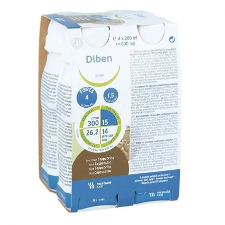 Bautura speciala cu aroma de cappuccino, Diben, 4x200 ml, Fresenius Kabi