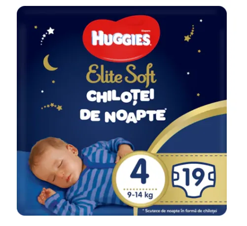 Huggies Elite soft night nr.4 (9-14 kg) x 19 bucati