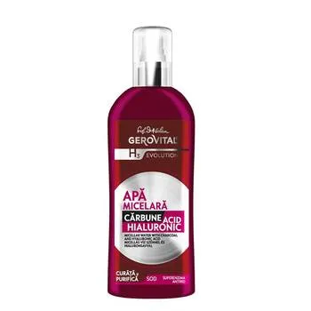 Apa micelara cu carbune si acid hialuronic H3 Evolution, 150ml, Gerovital