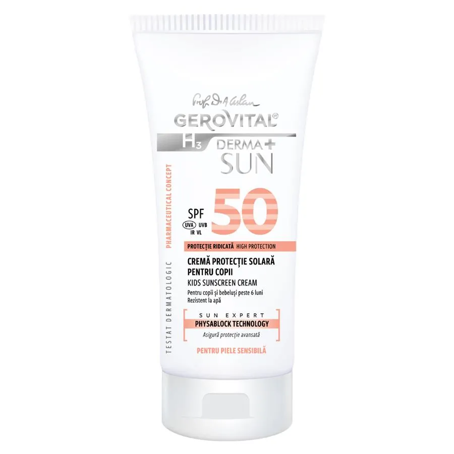 Crema protectie solara copii SPF50 H3 Derma+ Sun Expert, 100ml, Gerovital 4679