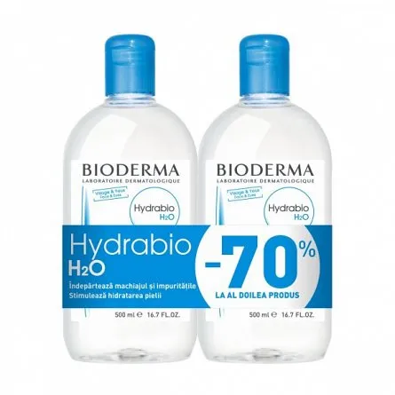 BIODERMA Hydrabio H20 apa micelara x 500ml 1+1-70%