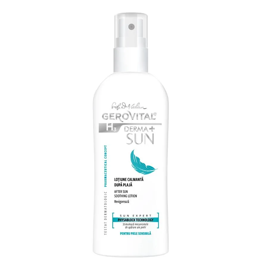 Lotiune calmanta dupa plaja H3 Derma+ Sun Expert, 150 ml, Gerovital 4680