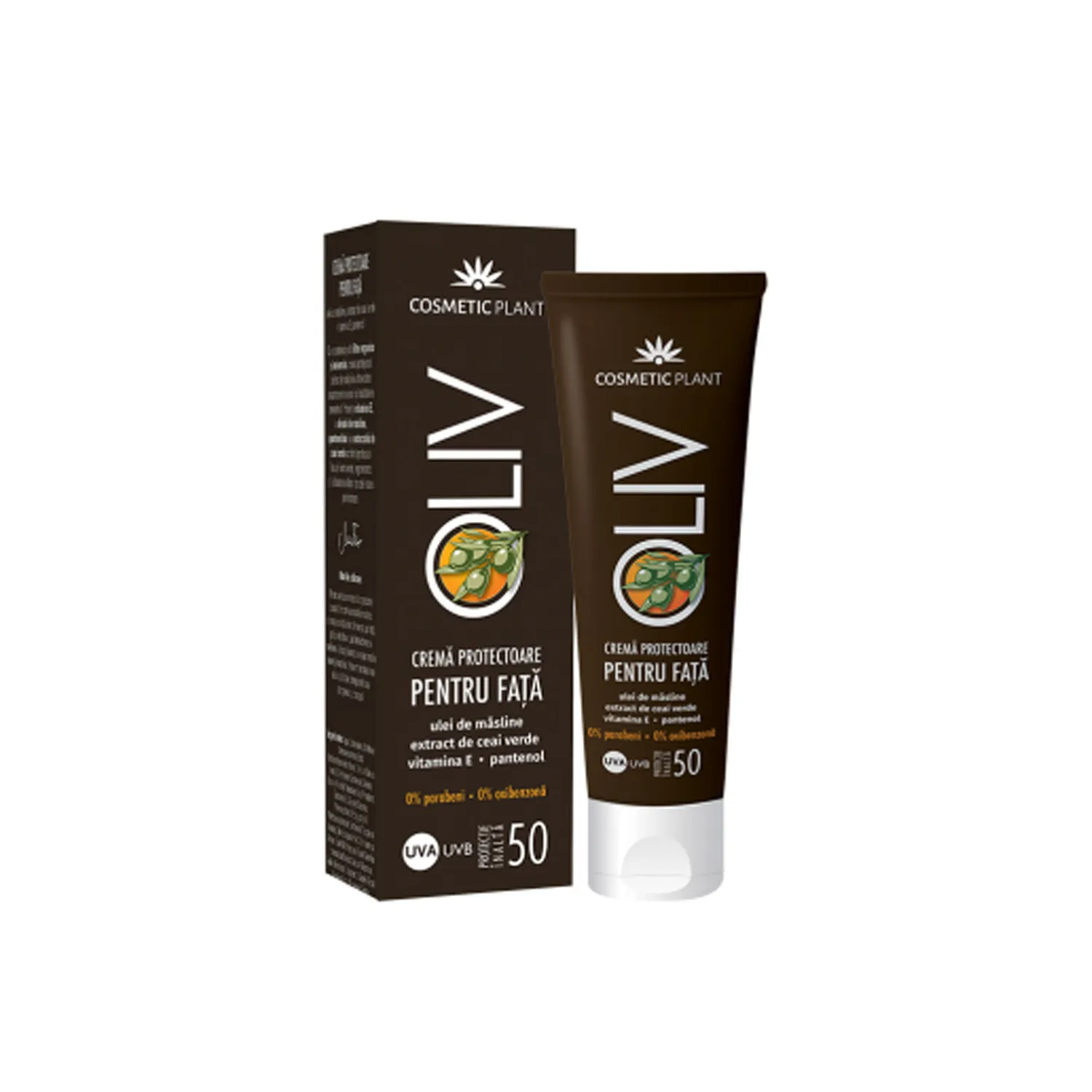 Crema protectoare pentru fata SPF50 Oliv, 50 ml, Cosmetic Plant