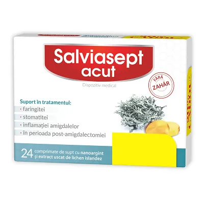 Zdrovit Salviasept Acut fara zahar 12 comprimate