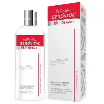 Sampon pentru scalp sensibil H3 Derma+, 200ml, Gerovital