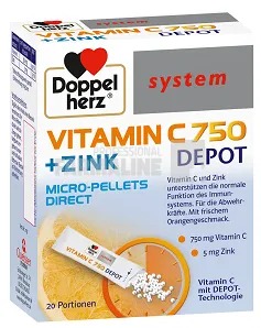 Doppelherz Vitamina C 750 Depot Direct + Zinc 20 plicuri