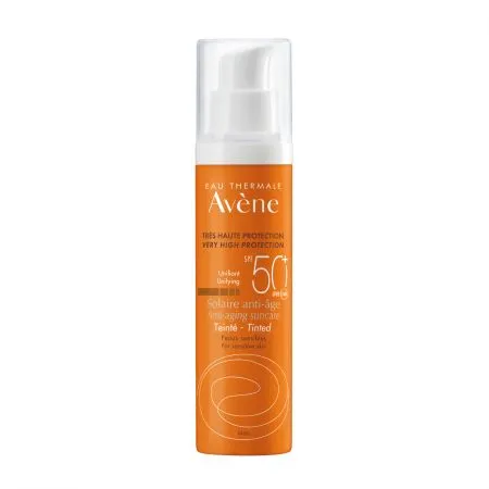 Crema nuantatoare anti-imbatranire pentru protectie solara cu SPF 50+, 50 ml, Avene