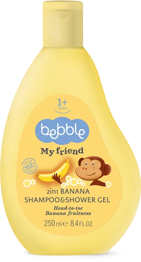 Bebble Sampon si gel de dus 2in1 cu aroma de banana pentru copii x 250ml