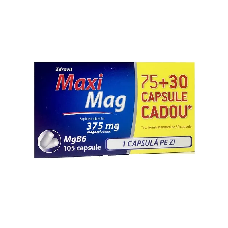 MaxiMag 375mg Mg+B6 , 105 capsule