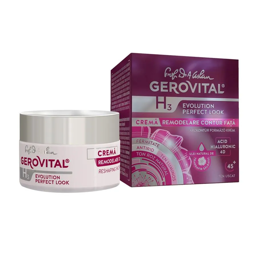 Crema remodelare contur fata H3 Evolution Perfect Look, 50 ml, Gerovital 295