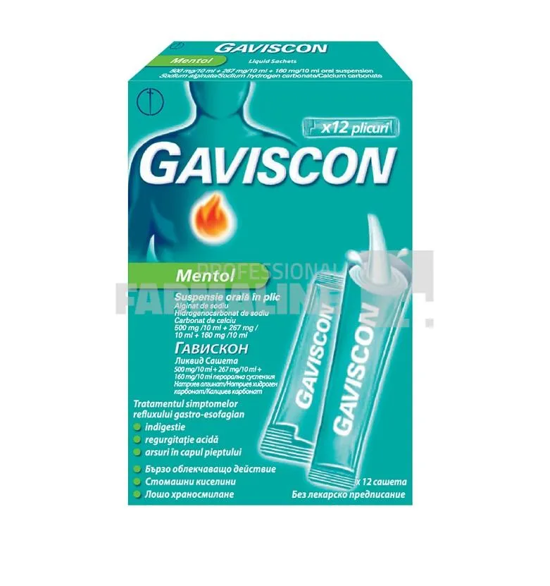 Gaviscon Mentol 12 plicuri