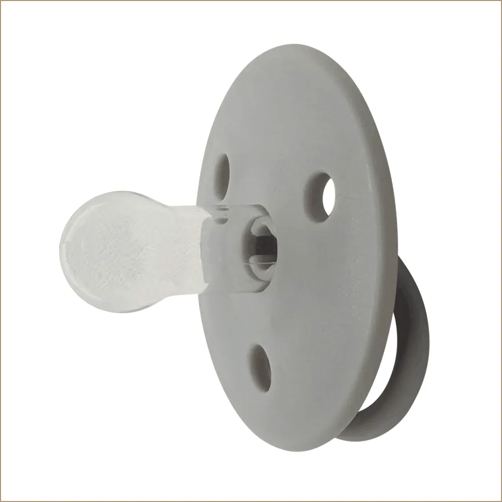Suzeta din silicon 0+ luni grey, 2 bucati, Mininor