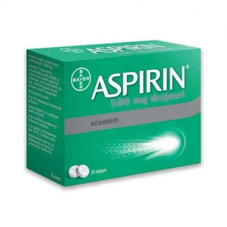 Aspirin 500 mg, 20 drajeuri