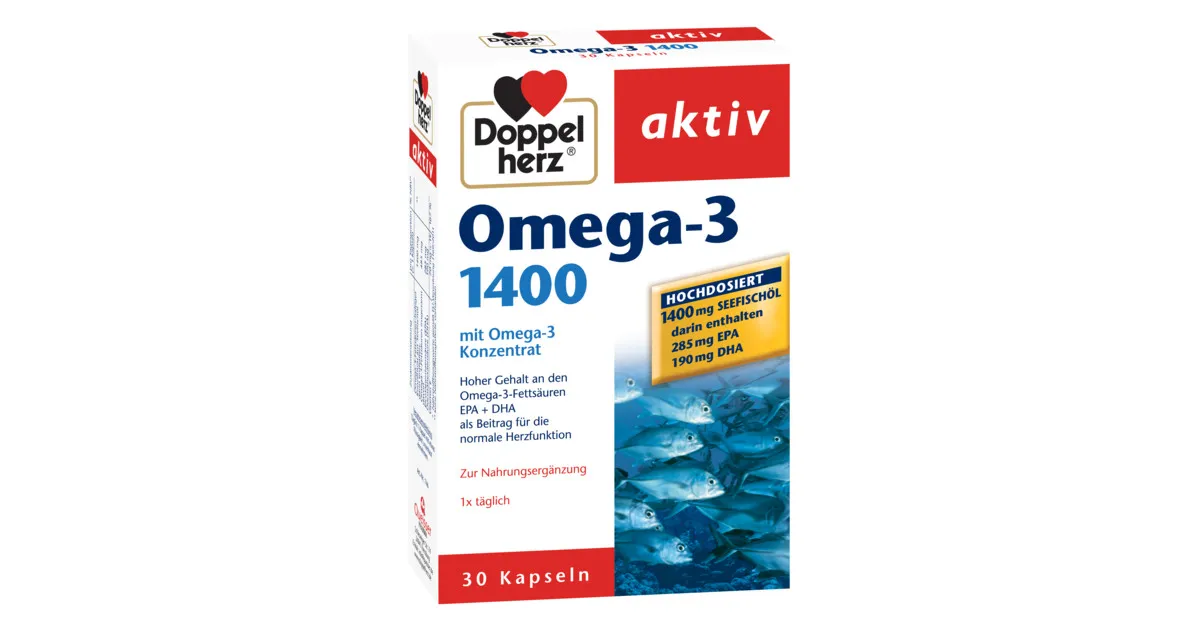 DOPPELHERZ Aktiv Omega 3 Extra 1400 mg, 30 capsule