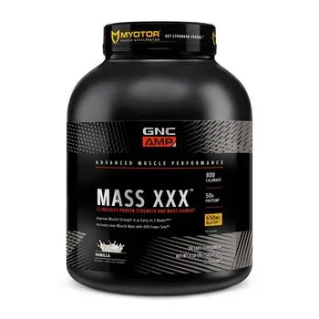 Gainer proteic cu aroma de vanilie AMP Mass XXX, 2724g, GNC