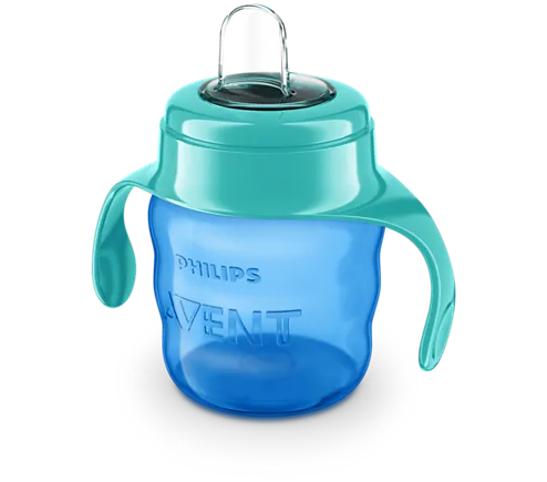 Cana cu tetina moale si manere +6 luni 200ml, baieti