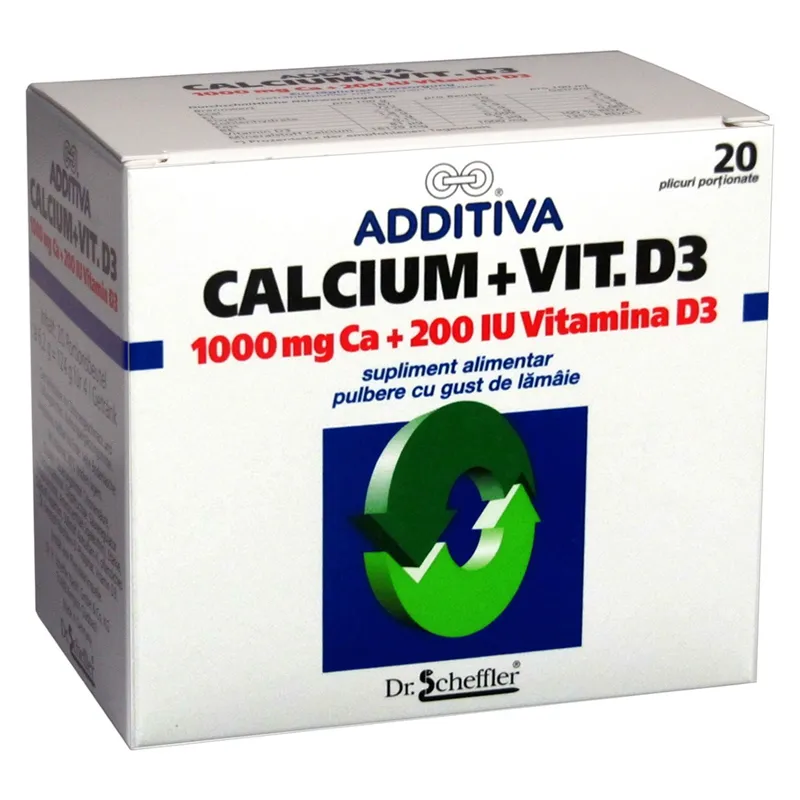 Additiva Calciu+vit.D3 , 20 plicuri