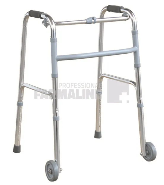 Axabio Cadru de mers pliabil,reglabil cu 2 roti JL 912 L - Dr. Happy