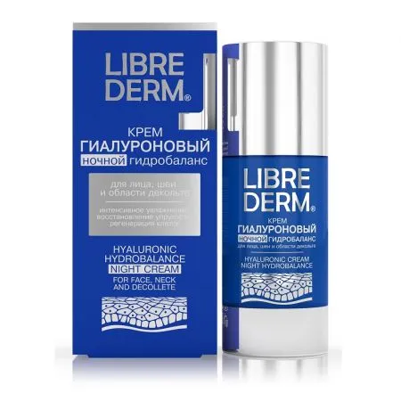 Crema de noapte hidratanta cu Acid Hialuronic, Night Hydrobalance, 50ml, Libre Derm