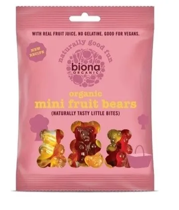 Jeleuri mini ursuleti cu fructe eco, 75 g, Biona