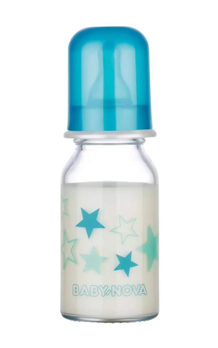 Baby Nova 44605 Biberon Sticla 125ml - Albastru