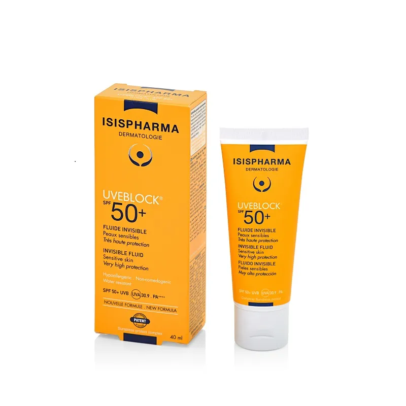 Fluid protectie solara ten gras UVEBLOCK SPF 50+, 40ml, ISISPHARMA