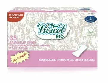Protej slip din bumbac bio, hipoalergenic, compostabil, Normal, 35 bucati, Vivicot Bio