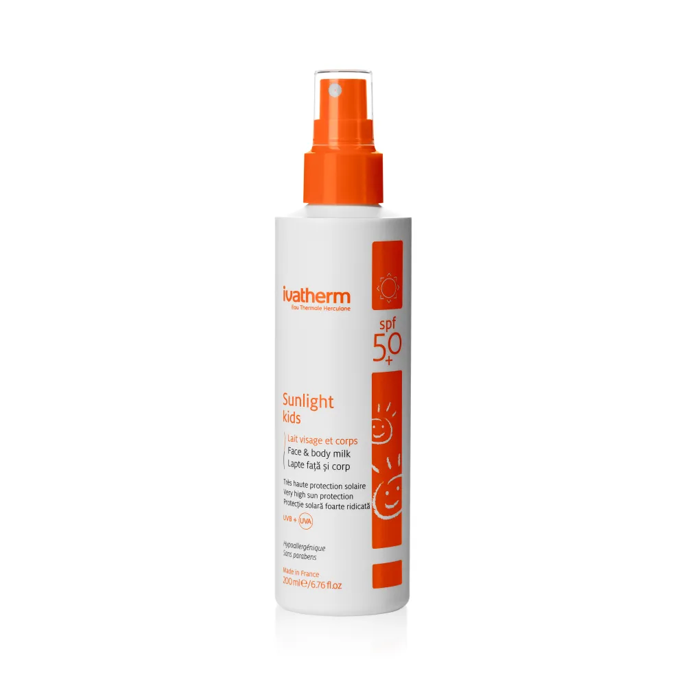 Lapte pentru copii cu protectie solara SPF 50+ Sunlight, 200 ml, Ivatherm