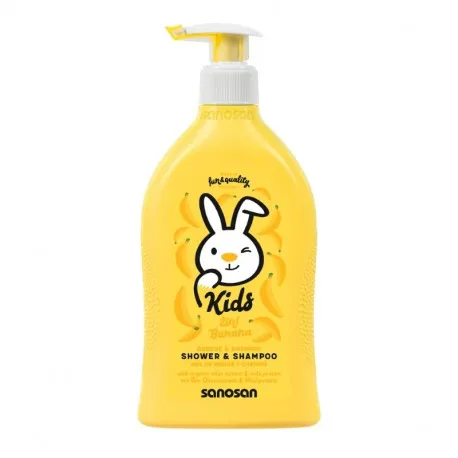 SANOSAN KIDS gel de dus&sampon, aroma banane, 400ml