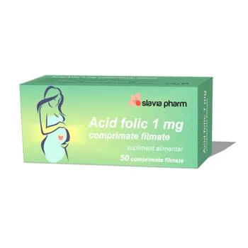 Acid folic 1 mg, 50 comprimate, Slavia Pharm