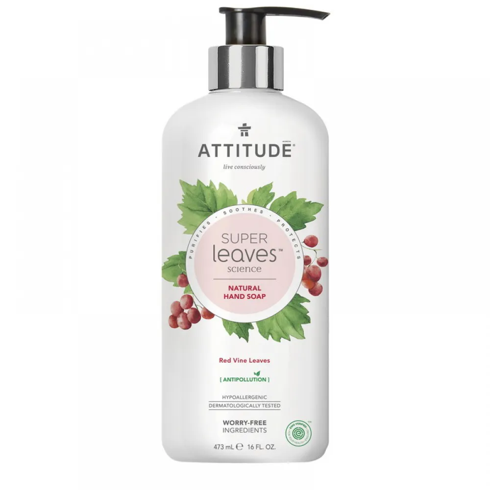Superleaves Sapun de maini din frunze de vita de vie (473 ml), Attitude