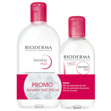 Bioderma Sensibio H2O x 500ml + Bioderma Sensibio H2O x 250ml Cadou