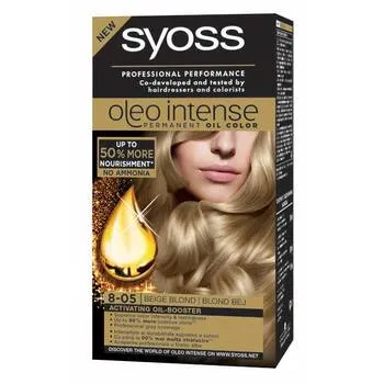 Vopsea de par fara amoniac Color Oleo 8-05 blond bej, 115ml, Syoss