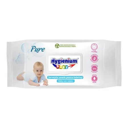 Servetele umede Pure cu capac, 80 buc, Hygienium Baby