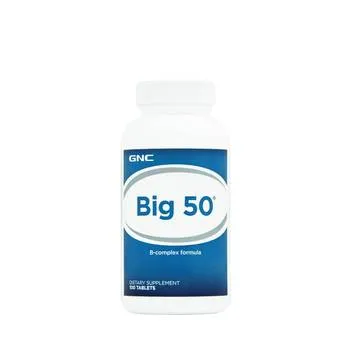 Big 50 Complex de Vitamina B cu eliberare prelungita, 100 tablete, GNC