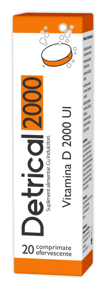 Zdrovit Detrical 2000ui x 20 comprimate efervescente