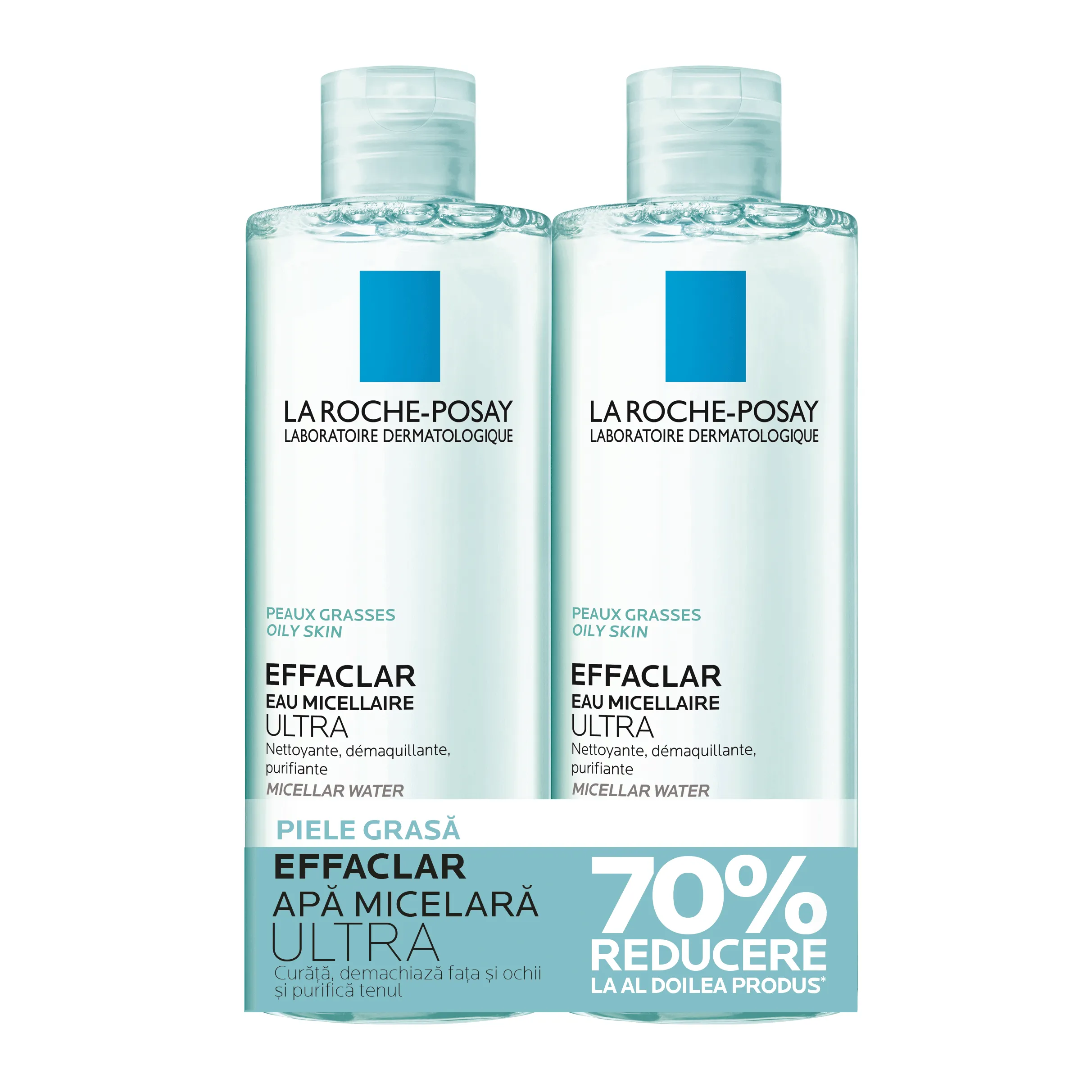 LA ROCHE POSAY Pack Apa micelara pentru pielea grasa cu tendinta acneica Effaclar Ultra, 400ml 11 (70% reducere)