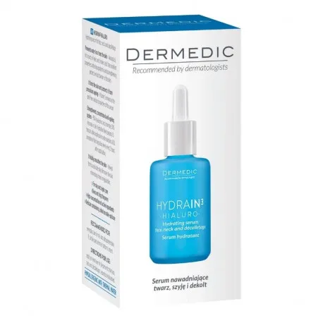 DERMEDIC Hydrain3 Hialuro Ser hidratant pentru fata gat si decolteu, 30ml