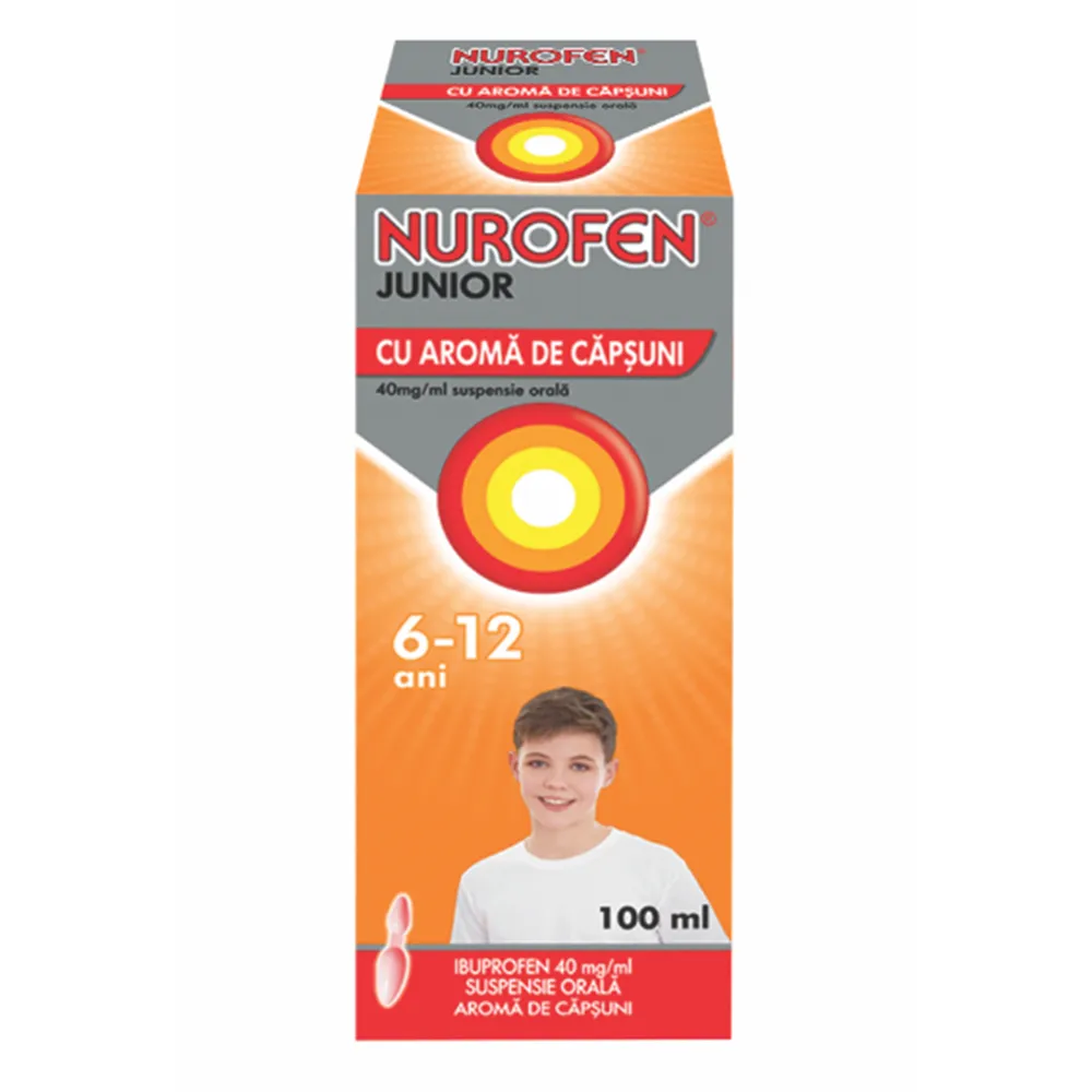 Nurofen Junior 40mg/ml cu aroma de capsuni 100ml