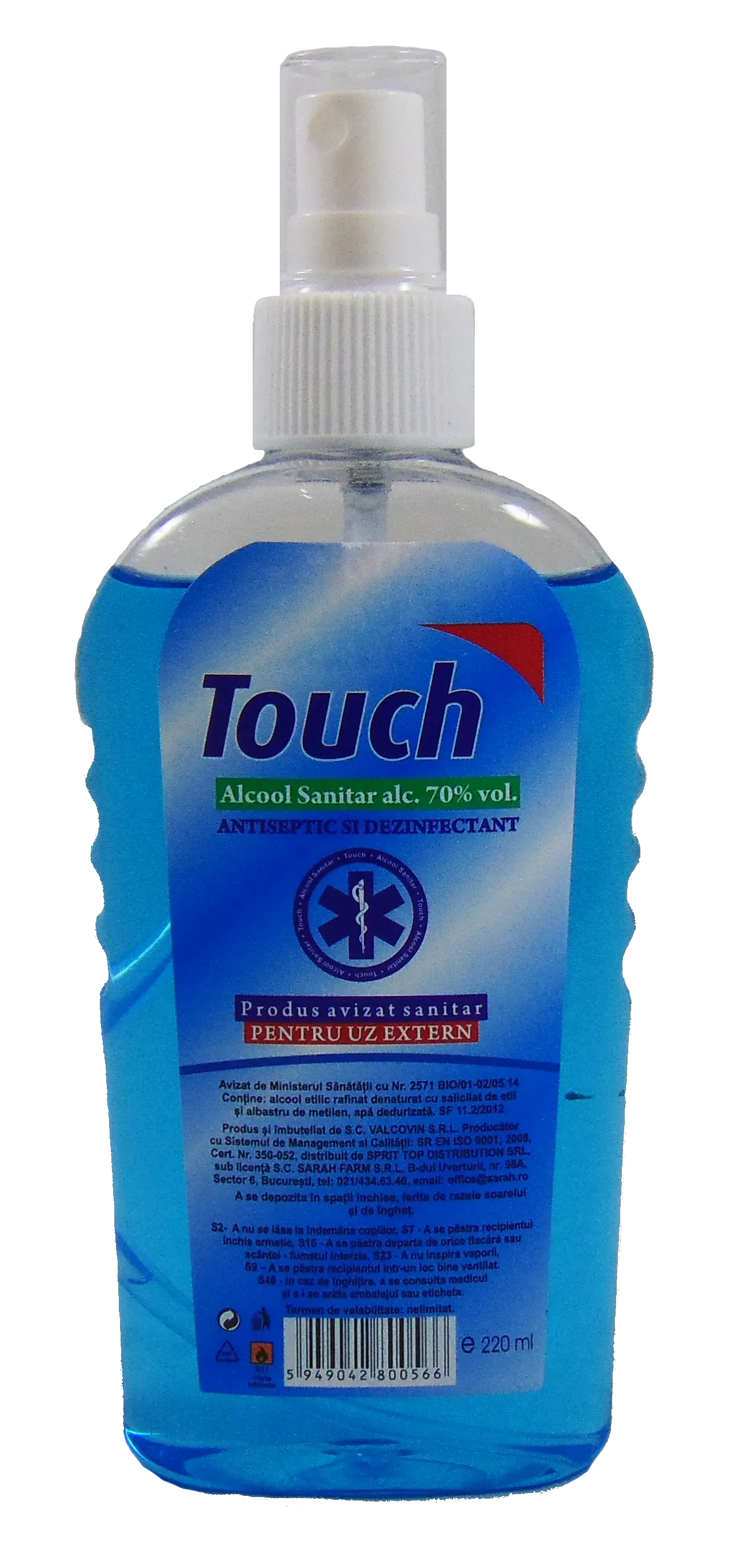 Touch Alcool Sanitar cu Pulverizator x 220ml